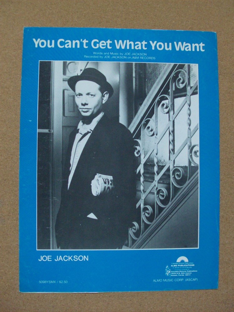 Joe Jackson You Can&rsquo;t Get What You Want Sheet Music – P/V/G – 80s New Wave