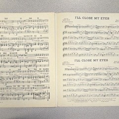 I’ll Close My Eyes Easy Listening Sheet Music Piano Solo Trumpet Sax Clarinet