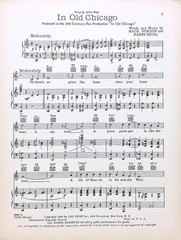 In Old Chicago Sheet Music Tyrone Power Alice Faye Ameche 1938 Film Title Song