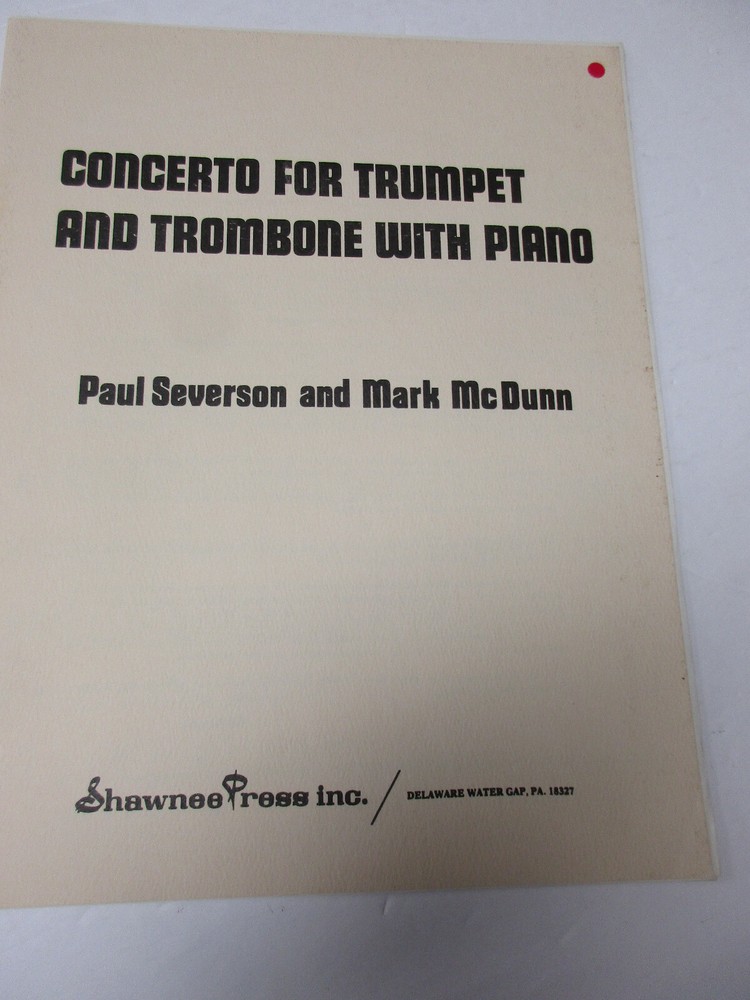 Paul Severson Mark McDunn Concerto for Trumpet & Trombone with Piano Sheet Music