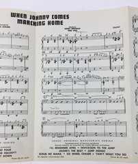 1941 Piano Sheet Music When Johnny Comes Marching Home Leeds Original Manuscript