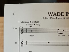 The Music Of Roger Emerson: Wade In The Water 3-Part Mixed 1978 Sheet Music