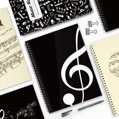 Blank Sheet Music Notebook – 100 Pages Manuscript Staff Paper, 26x19cm, Black