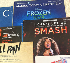 Popular Sheet music piano guitar vocal. NEW. Lot of 6. Pop Disney Coldplay Bruno