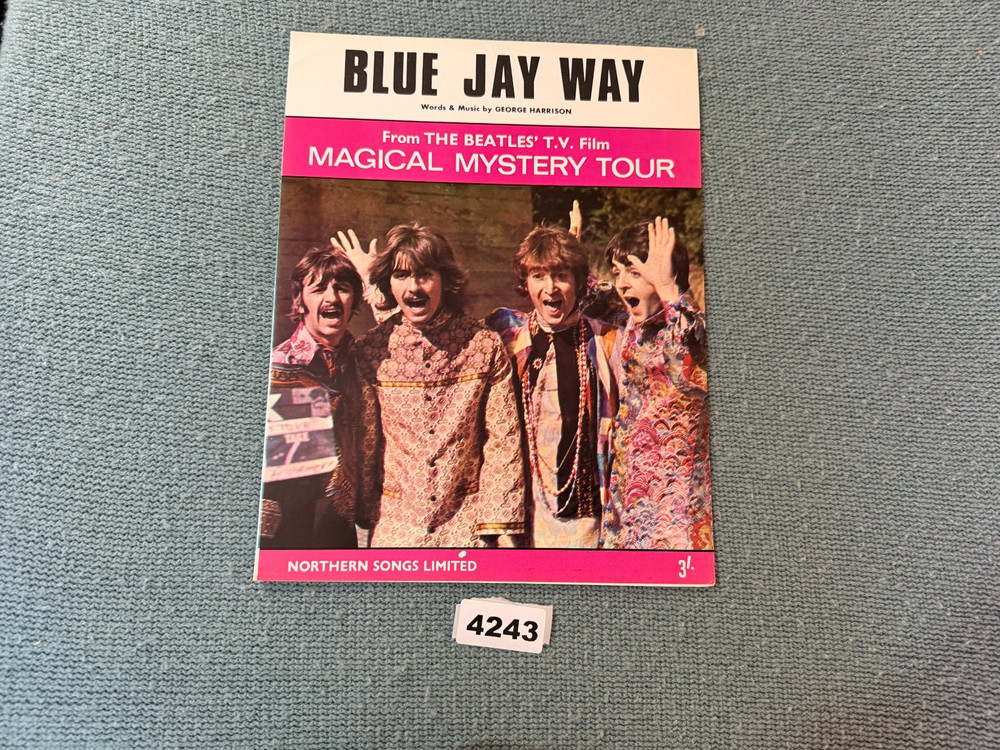 BEATLES SHEET MUSIC -BLUE JAY WAY-NORTHERN UK. 4243