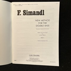 SIMANDL – New Method for STRING BASS – Book 2 – CARL FISCHER – NM