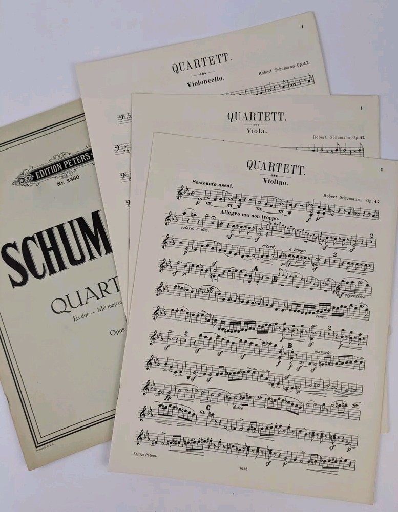 Edition Peters Schumann Piano Quartet in Eb Major Opus 47 Complete w/ all parts