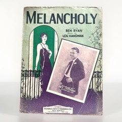 Melancholy Sheet Music 1929 Art Deco Flapper Cover Jack Osterman Handman Ryan