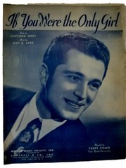 Perry Como If You Were the Only Girl 1929 Piano Sheet Music Voice Mutual