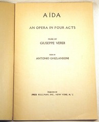 VINTAGE Fred Rullman AIDA Libretto VERDI 32 Pages METROPOLITAN OPERA HOUSE