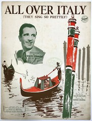 All Over Italy (They Sing So Prettily) &rsquo;33 Sheet Music Husk O&rsquo;Hare Cover Gondola