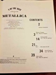 5 of the Best for Guitar Metallica 101 Tablature Cherry Lane Sheet Music Vintage