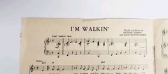 Fats Domino I&rsquo;m Walkin&rsquo; Sheet Music 1957 Imperial Records Vintage