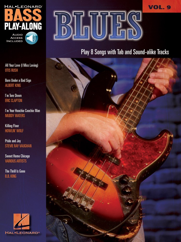 Blues Sheet Music Bass Play-Along Book and Audio NEW 000699817
