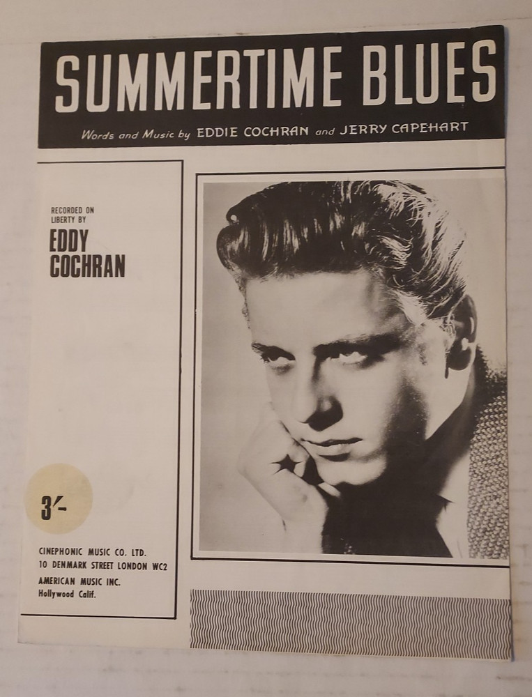 British Sheet Music Eddie Cochran « Summertime Blues » ©1958
