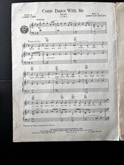 Vintage 1959 Sheet Music. by Frank Sinatra. Come Dance With Me- Framed