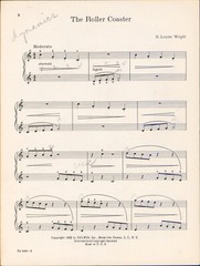 Sheet Music THE ROLLER COASTER Piano Solo by N. LOUISE WRIGHT ©1953
