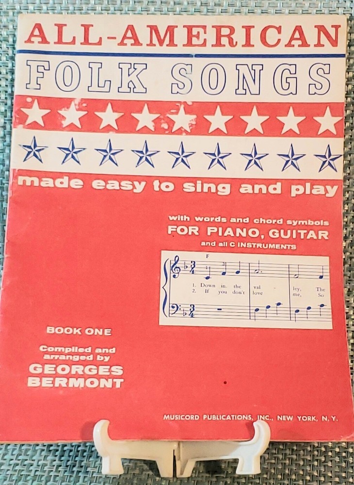 Vintage 1966 All American Folk Songs Book One Sheet Music Musicord Publications