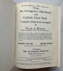 Vintage St. Gregory Hymnal & Catholic Choir Book 1947 Melody Edition Sheet Music