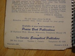 YOUTH SINGS 1951 Christian/Gospel Music Book, spiral bound, 128 pages, hymns +