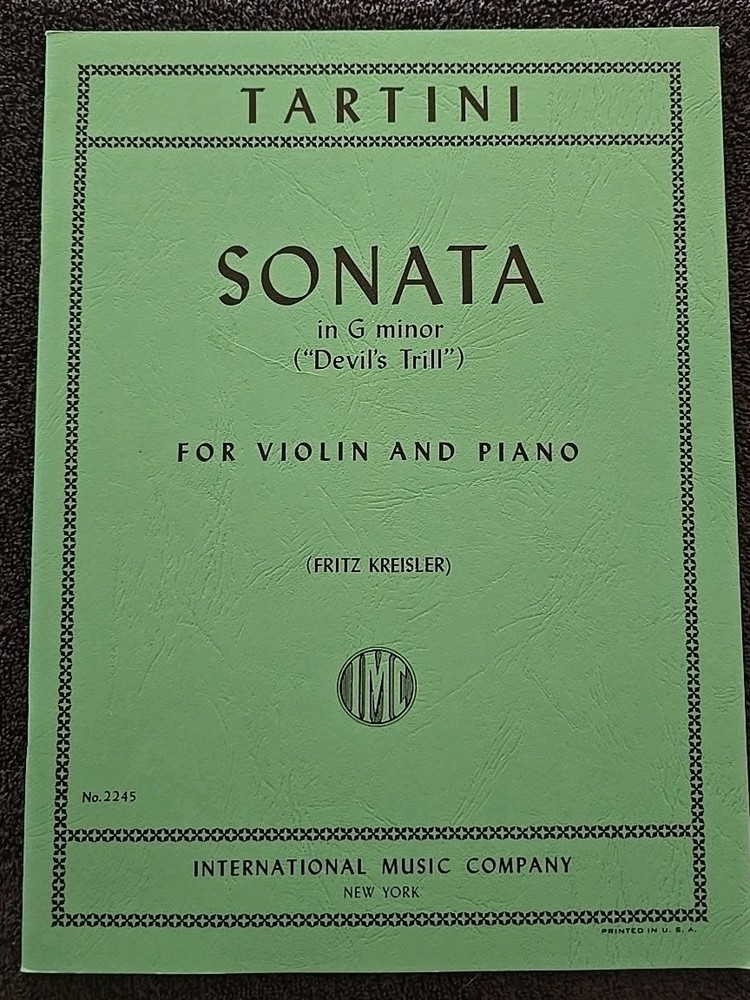 TARTINI SONATA in G Minor (“Devil’s Trill”) For Violin and Piano IMC 2245