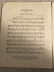 1911 LUXEMBOURG VALSE Sheet Music from THE COUNT OF LUXEMBOURG by Franz Lehar