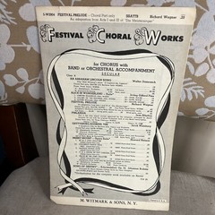 1936 Festival Prelude by Richard Wagner Choral Only Sheet Music M. Witmark & Son