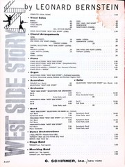 Cool Sheet Music West Side Story Leonard Bernstein Stephen Sondheim 1957