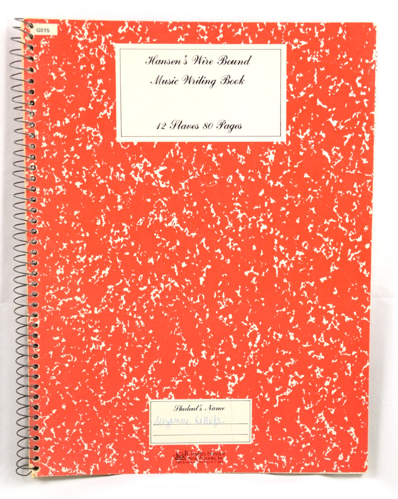 Hansen&rsquo;s Wire Bound Music Writing Book 12 Staves 80 Pages