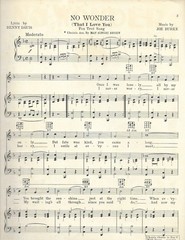 No Wonder (That I Love You) Sheet Music 1924 Benny Davis Joe Burke Ukulele