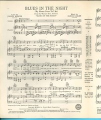 Harold ARLEN & Johnny Mercer – BLUES IN THE NIGHT – 1941 film Title Song