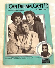 1937 I Can Dream, Can&rsquo;t I? (Kahal/Fain) Sheet Music Andrews Sisters Good Cdn