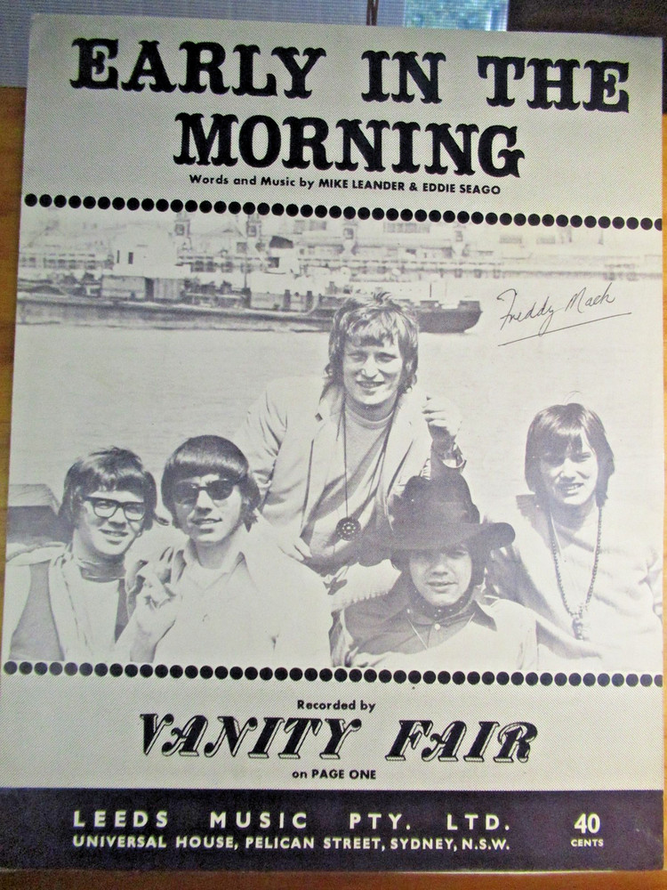Early In The Morning Vanity Fare 1969 Sheet Music Pop Rock