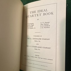 1926 The Ideal Quartet Book Antique Gospel Hymnal Showalter & Stamps Companies