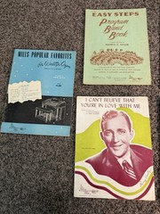 Vintage Sheet Music & Band Instruction Book Lot Mills Music Bing Crosby 5 Pc