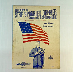 Vintage 1940s Sheet Music Star Spangled Banner Waving Somewhere B-9000