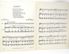 Quiet Song Sheet Music 1926 in Db Eb Sanderson Dickerson Poem US Seller