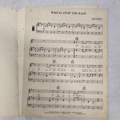 Rare Vintage 1969 Who&rsquo;ll Stop The Rain John C. Fogerty Jondora Music Sheet Music