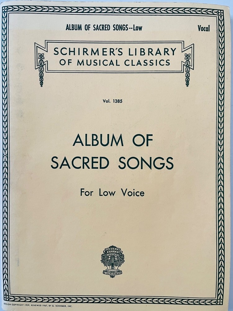 Album of Sacred Song Music Book Schirmer&rsquo;s Library Musical Classics Low Voice