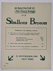 Shallow Brown Percy Grainger Sea Shanty Settings for Solo Voice(s) and Piano