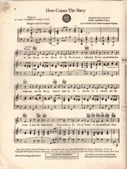 Here Comes the Navy, Words by Lt. Comander Clarence P. Oakes, sheet music