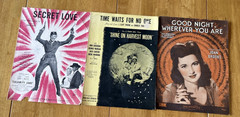 Mixed Lot of 47 Vintage 1940&rsquo;s Piano Vocal Sheet Music. Folk, Pop, Etc.