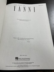 The Best of Yanni 11 Piano Solos His Top Recordings 80 Pages 1993