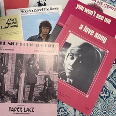 1970s Rock And Love Ballads Vintage Sheet Music Bundle (17 Pcs) Good Condition