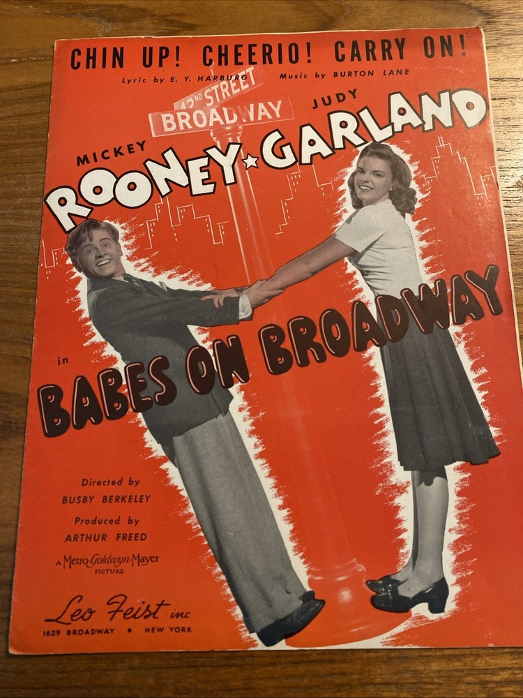 BABES ON BROADWAY Sheet Music « Chin Up! Cheerio! » Judy Garland Mickey Rooney