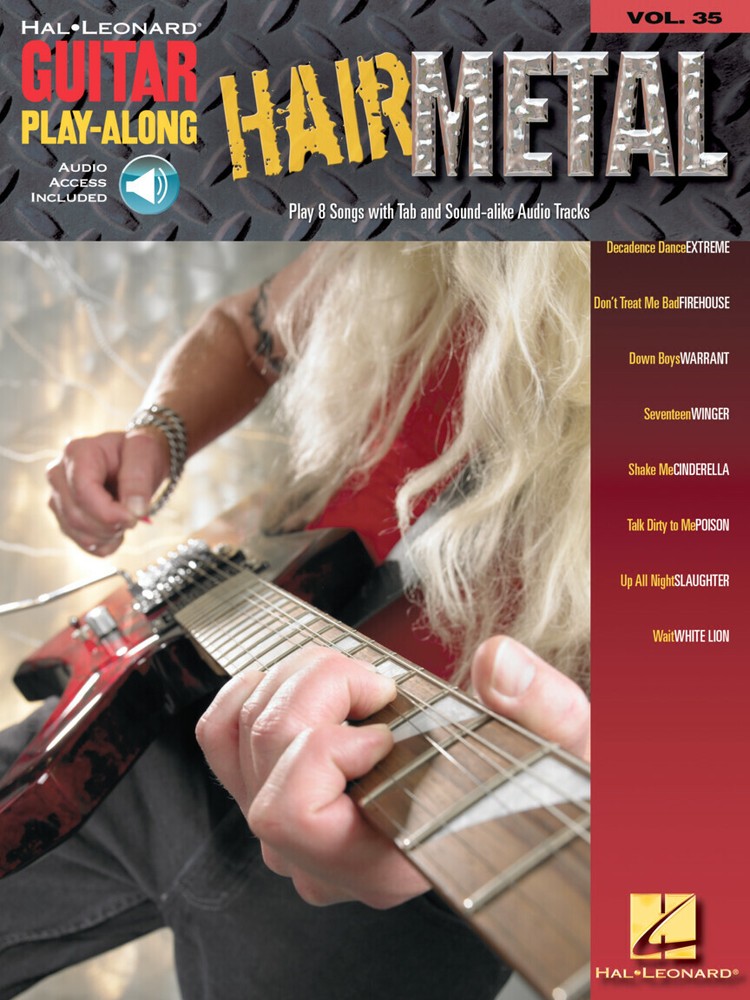 Hair Metal Sheet Music Guitar Play-Along Book and Audio NEW 000699660