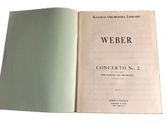 WEBER CONCERTO No. 2 in E flat major, Op. 74 Clarinet & Orchestra Score / Kalmus