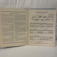 Vintage George Gershwin « Rhapsody in Blue » Piano Score Presentation copy Harms