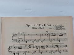 1924 E.T. Paull Spirit of the U.S.A. USA March Sheet Music Solo Beautiful Litho