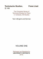 Liszt S.146 Technical Studies for pianoforte 12 Volumes piano scores. Loose-Leaf